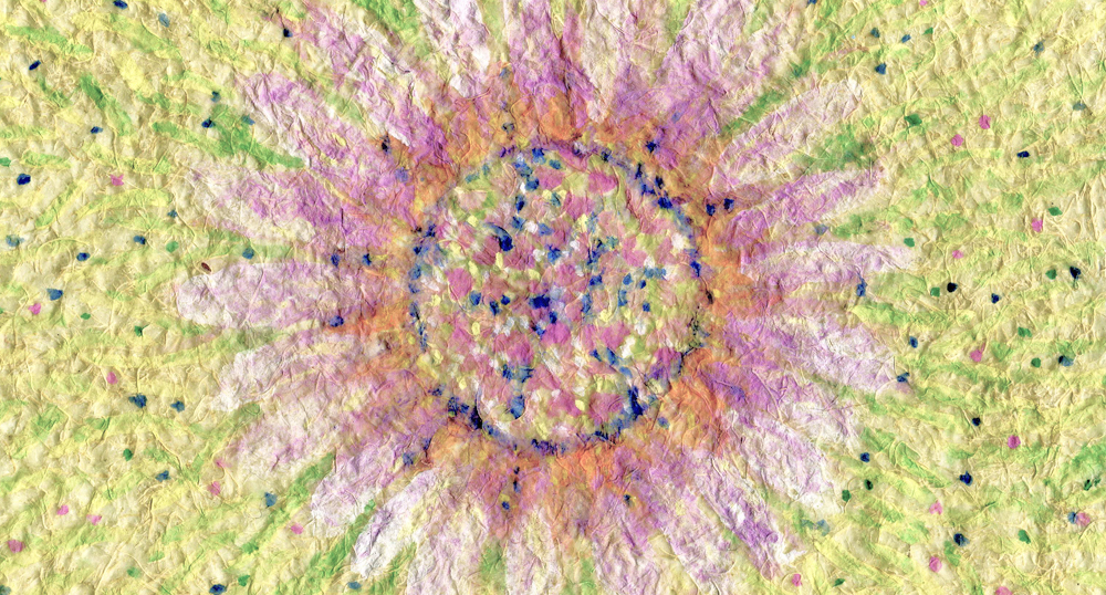fish on bog grass paper natural pigment sustainable art